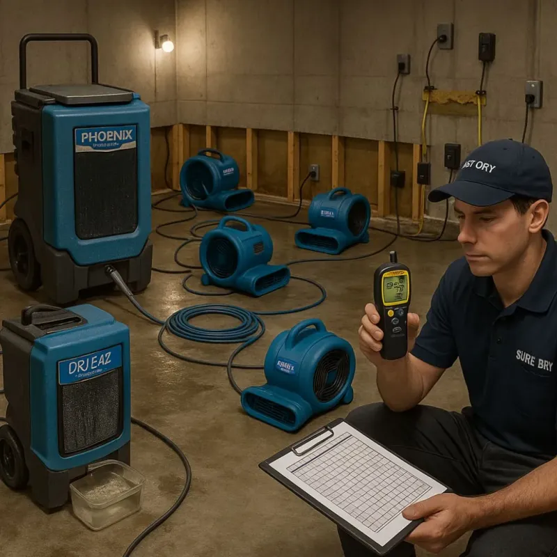 Structural Drying and Dehumidification process in Pleasant Grove, OH